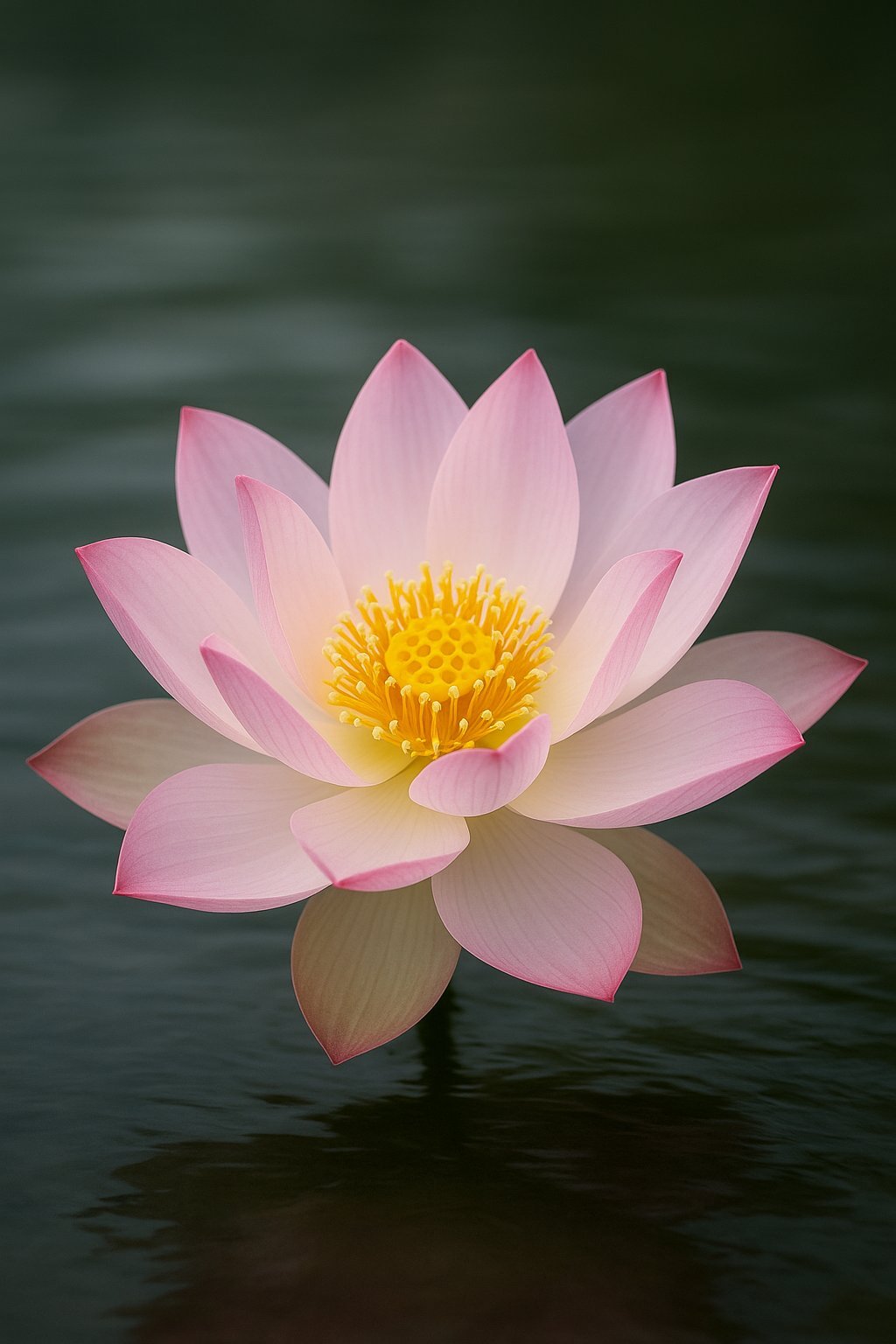 Fleur de lotus posée sur l'eau, symbole d'équilibre et de sérénité